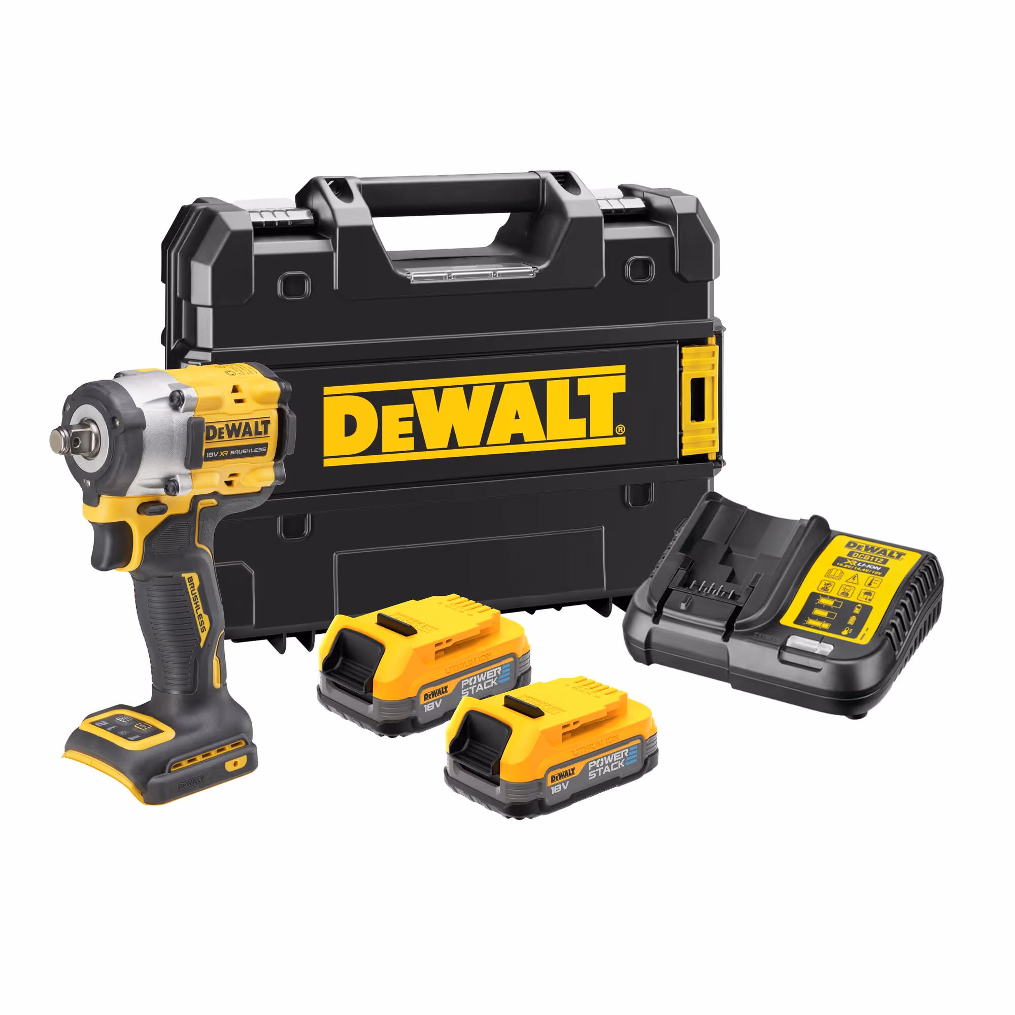 Boulonneuse à chocs 1/2'' Compacte XR 18V 1.7Ah Li-Ion Brushless 406 Nm - jonc de sécurité - POWERSTACK