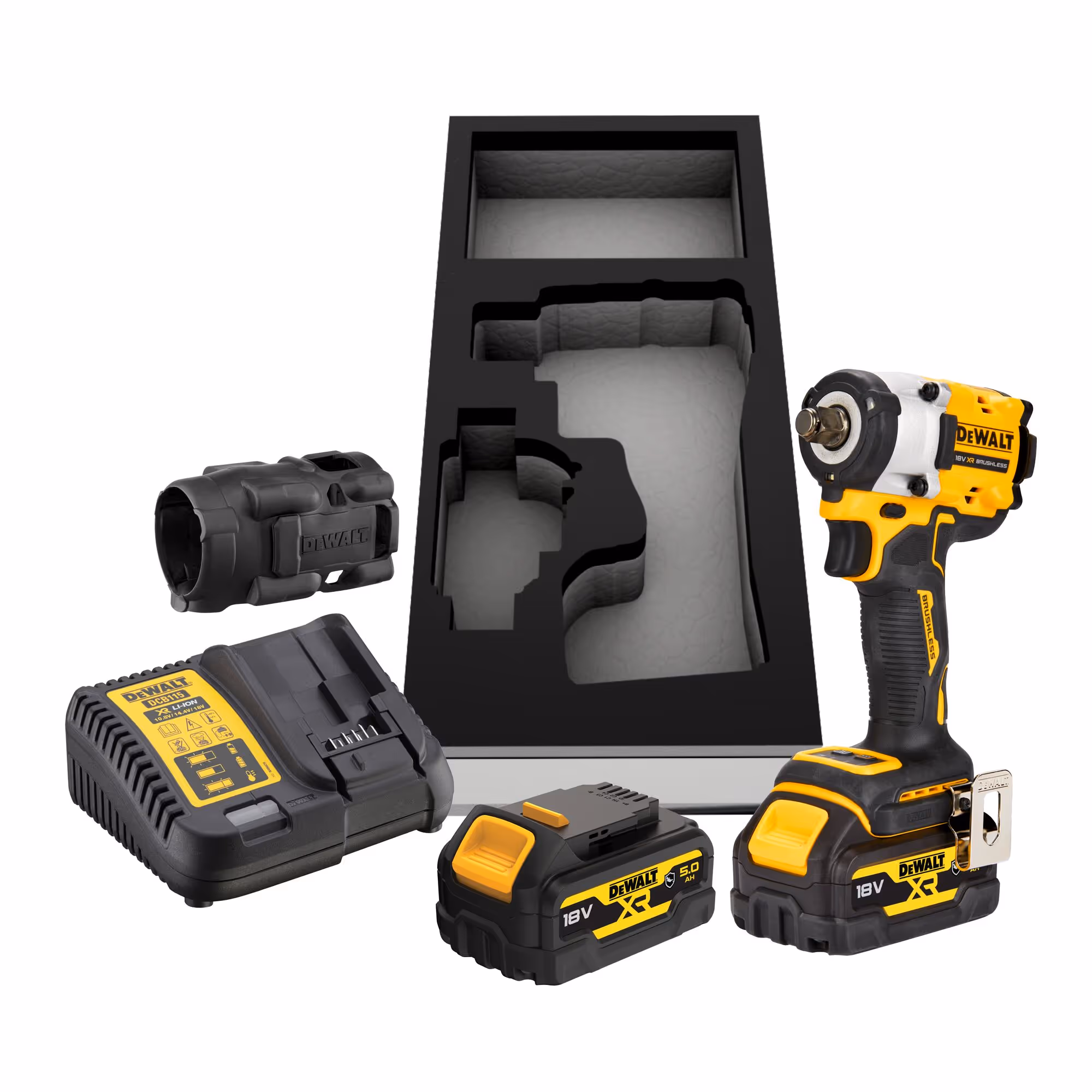 Boulonneuse à chocs 1/2'' Compacte XR 18V 5Ah Li-Ion Brushless 406 Nm - jonc de sécurité - Pack "GFN"