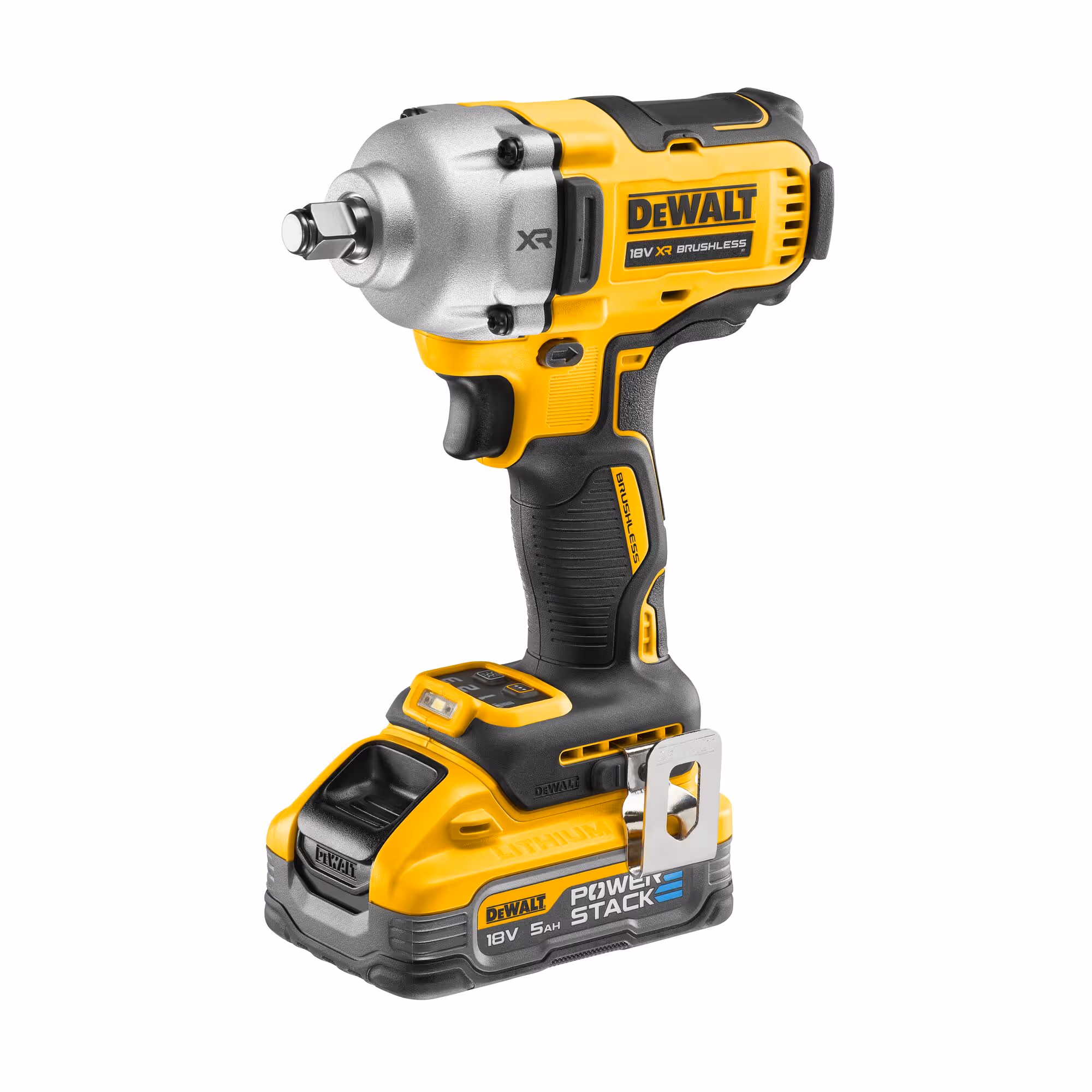 Boulonneuse à chocs 1/2'' XR 18V 5Ah Li-Ion Brushless 812 Nm - jonc de sécurité - POWERSTACK