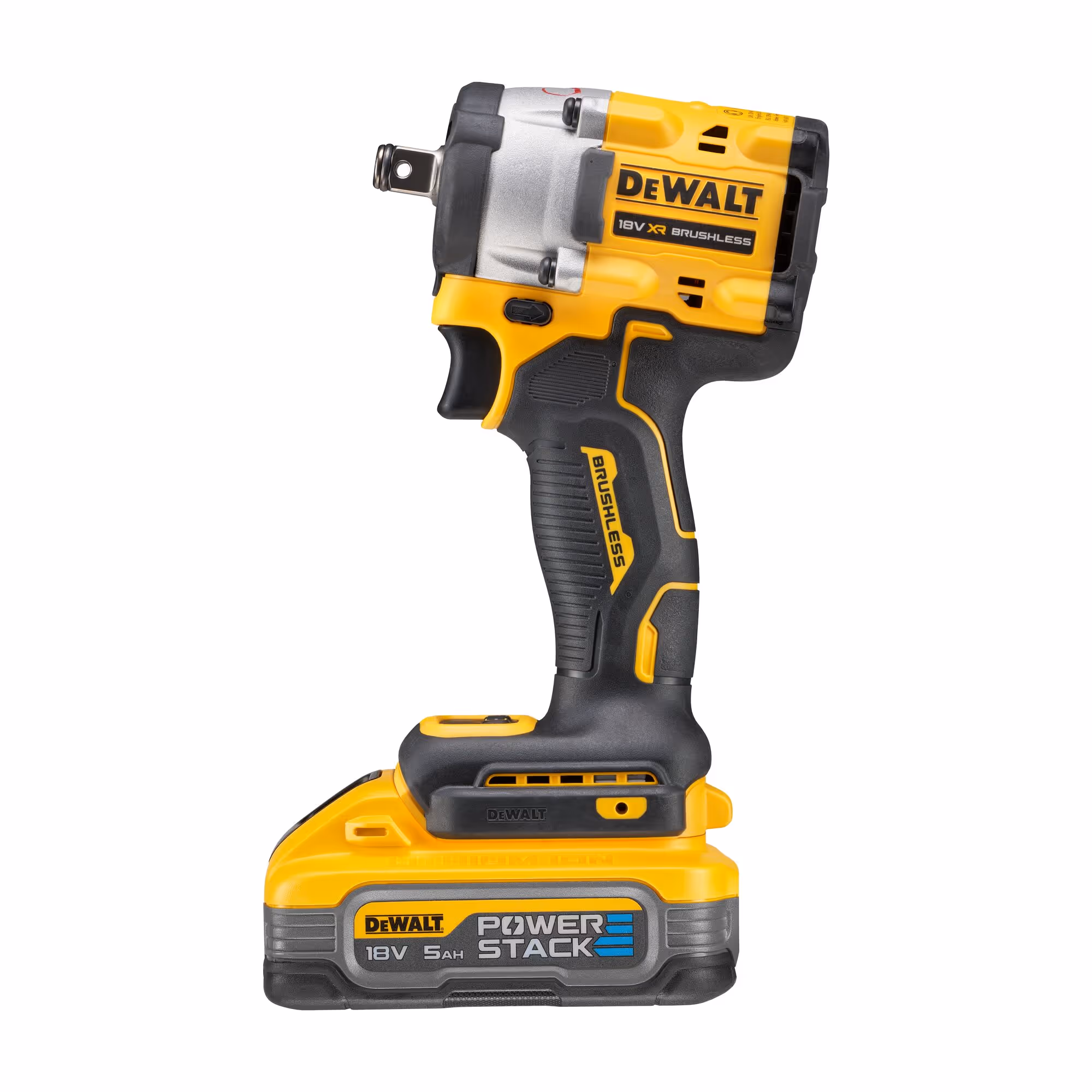 Boulonneuse à chocs 1/2'' Compacte XR 18V 5Ah Li-Ion Brushless 406 Nm - jonc de sécurité - POWERSTACK