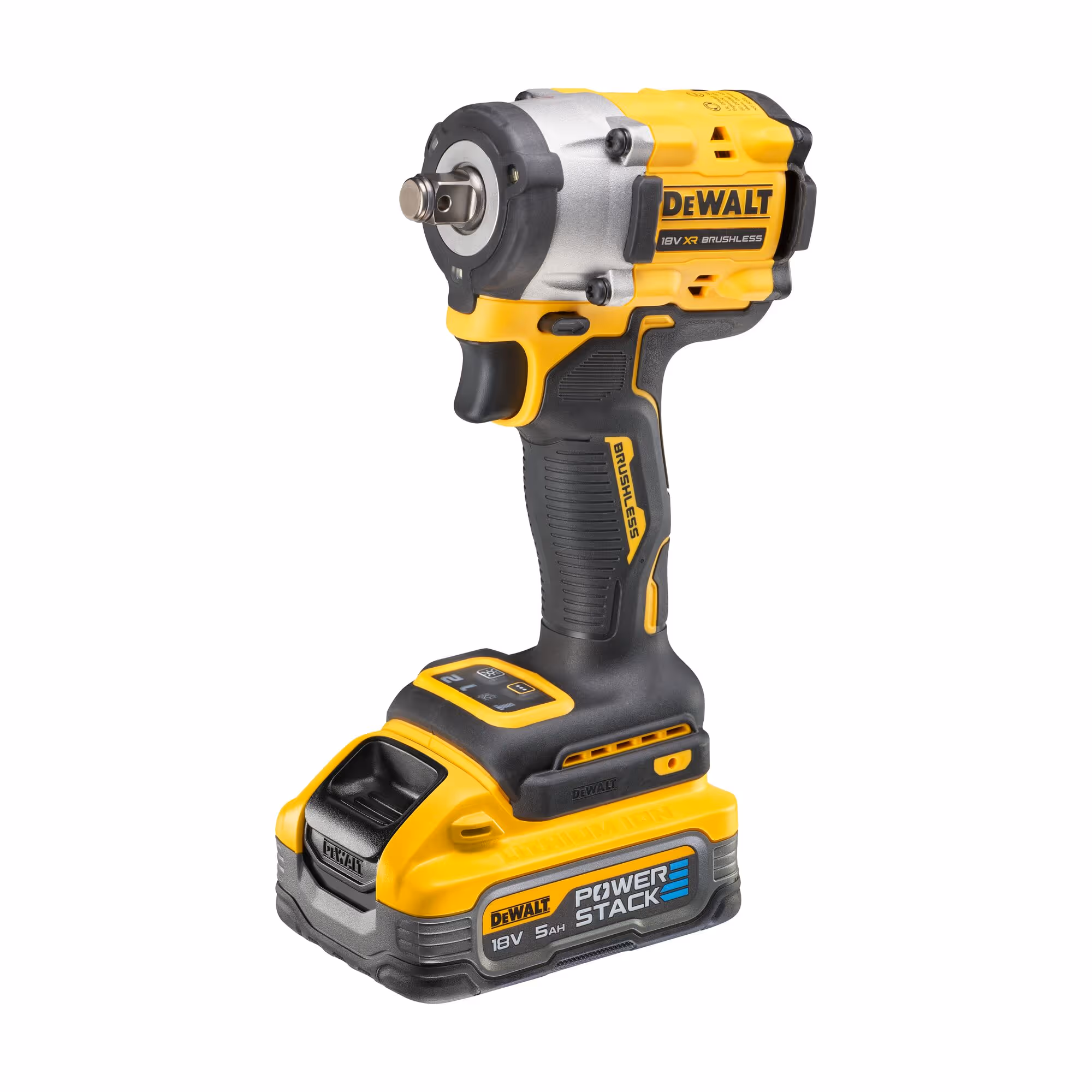 Boulonneuse à chocs 1/2'' Compacte XR 18V 5Ah Li-Ion Brushless 406 Nm - jonc de sécurité - POWERSTACK
