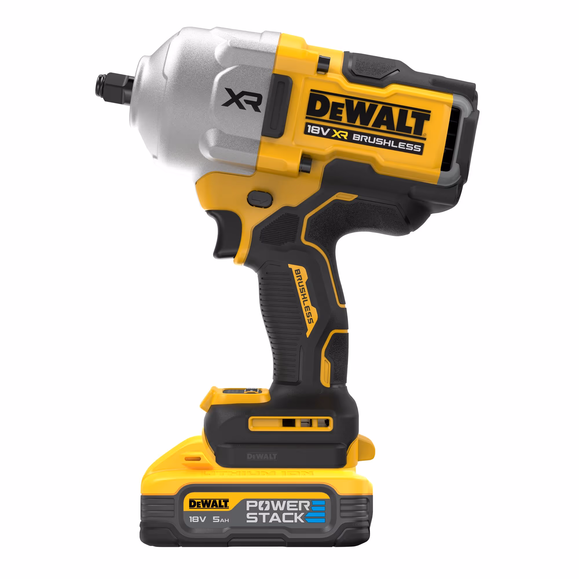 Boulonneuse à chocs ½” XR 18V 5Ah Li-Ion Brushless 1632 Nm - Jonc de sécurité - 2 batteries POWERSTACK, chargeur, coffret TSTAK - Couple de décollement max. (Nm) : 2373 / Régime à vide (tr/min) : 0-440 / 800 / 1200 / Ø de boulon max. :  M30