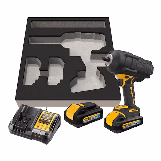 Boulonneuse à chocs ½” XR 18V 5Ah Li-Ion Brushless 1632 Nm - Jonc de sécurité - POWERSTACK renforcée - Pack "GFN" avec Couple de décollement puissant