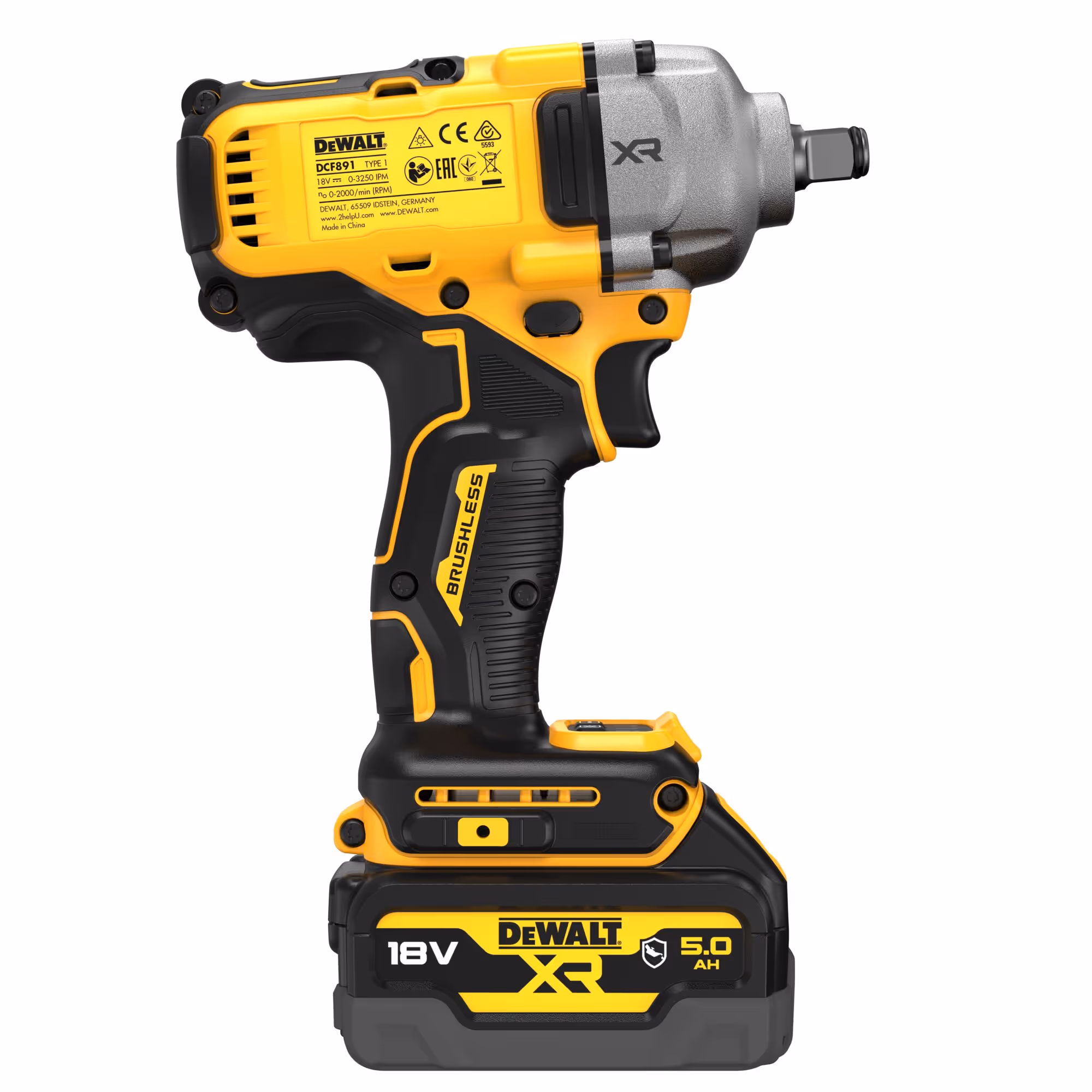 Boulonneuse à chocs 1/2'' XR 18V 5Ah Li-Ion Brushless 812 Nm - jonc de sécurité - Pack "GFN"