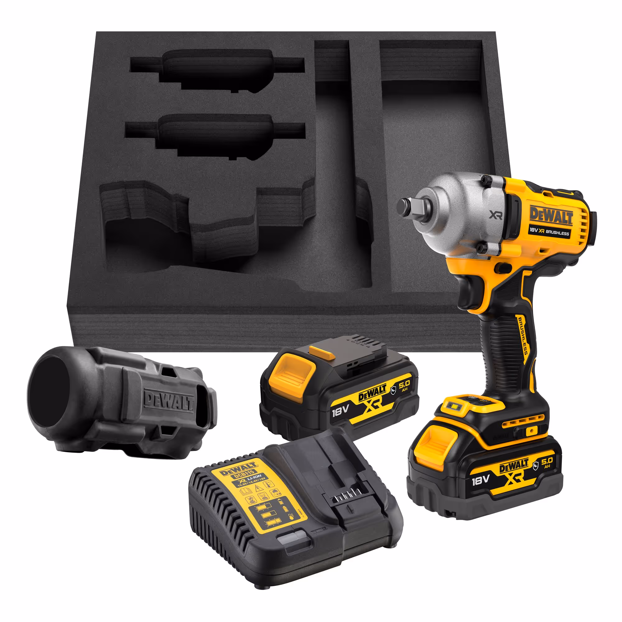 Boulonneuse à chocs 1/2'' XR 18V 5Ah Li-Ion Brushless 812 Nm - jonc de sécurité - Pack "GFN"