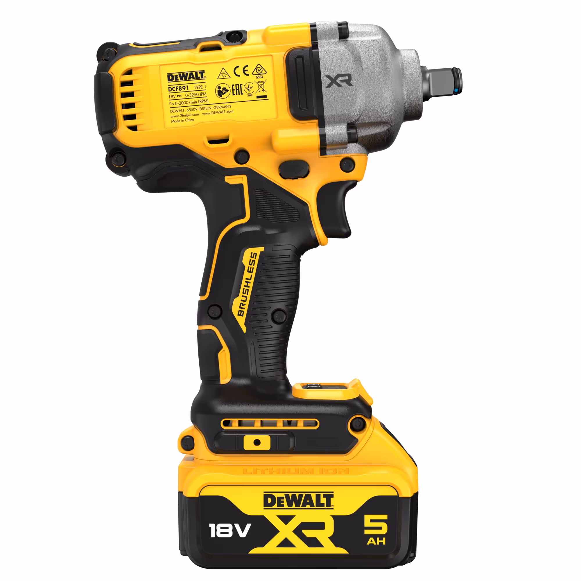 Boulonneuse à chocs 1/2'' XR 18V 5Ah Li-Ion Brushless 812 Nm - jonc de sécurité