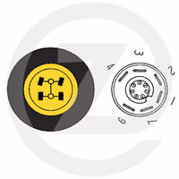 Bouton poussoir 6 p. - pt avant - (blis. 1 pc)