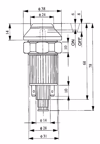 Bouton poussoir feu de stationnement Fendt X830240358000 adaptable