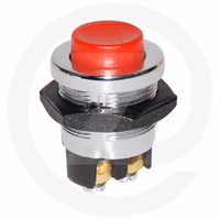 Bouton poussoir metal. rouge (bl. 1 pc)