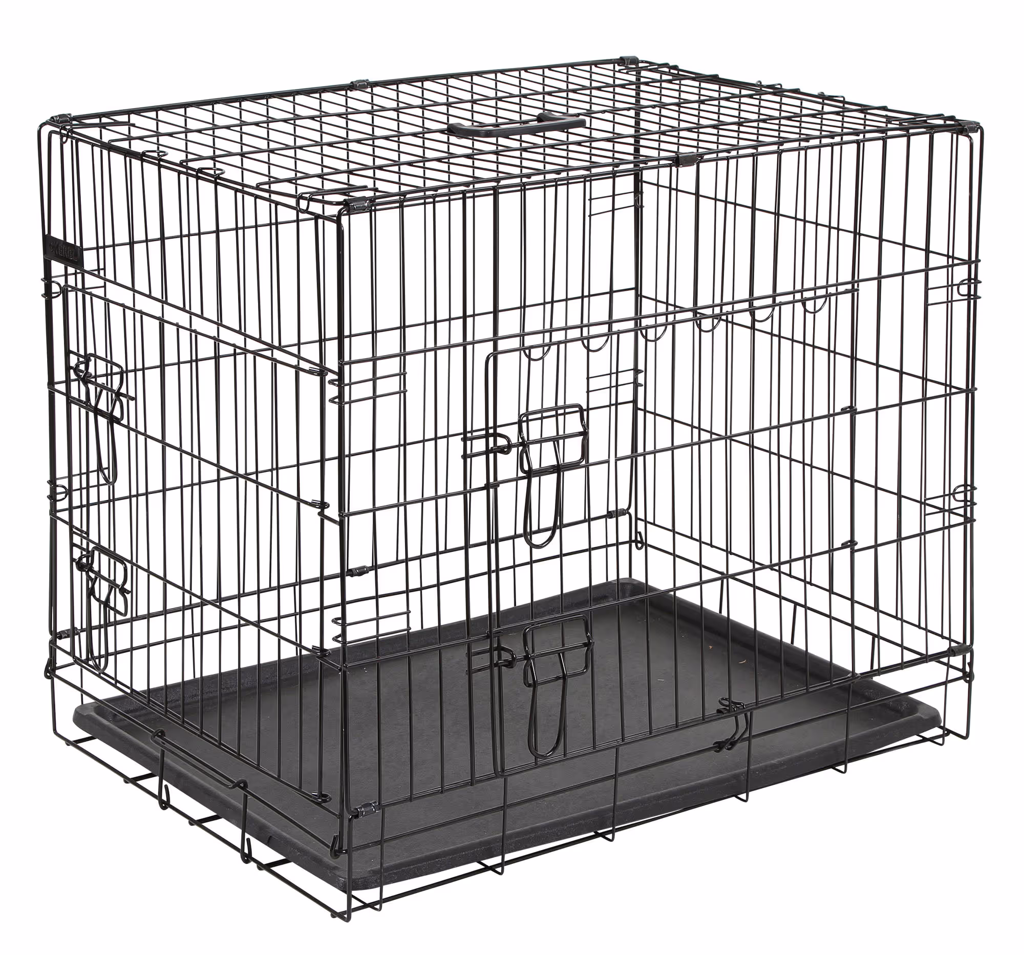 Box de transport noir, 2 portes, 92X63X74cm