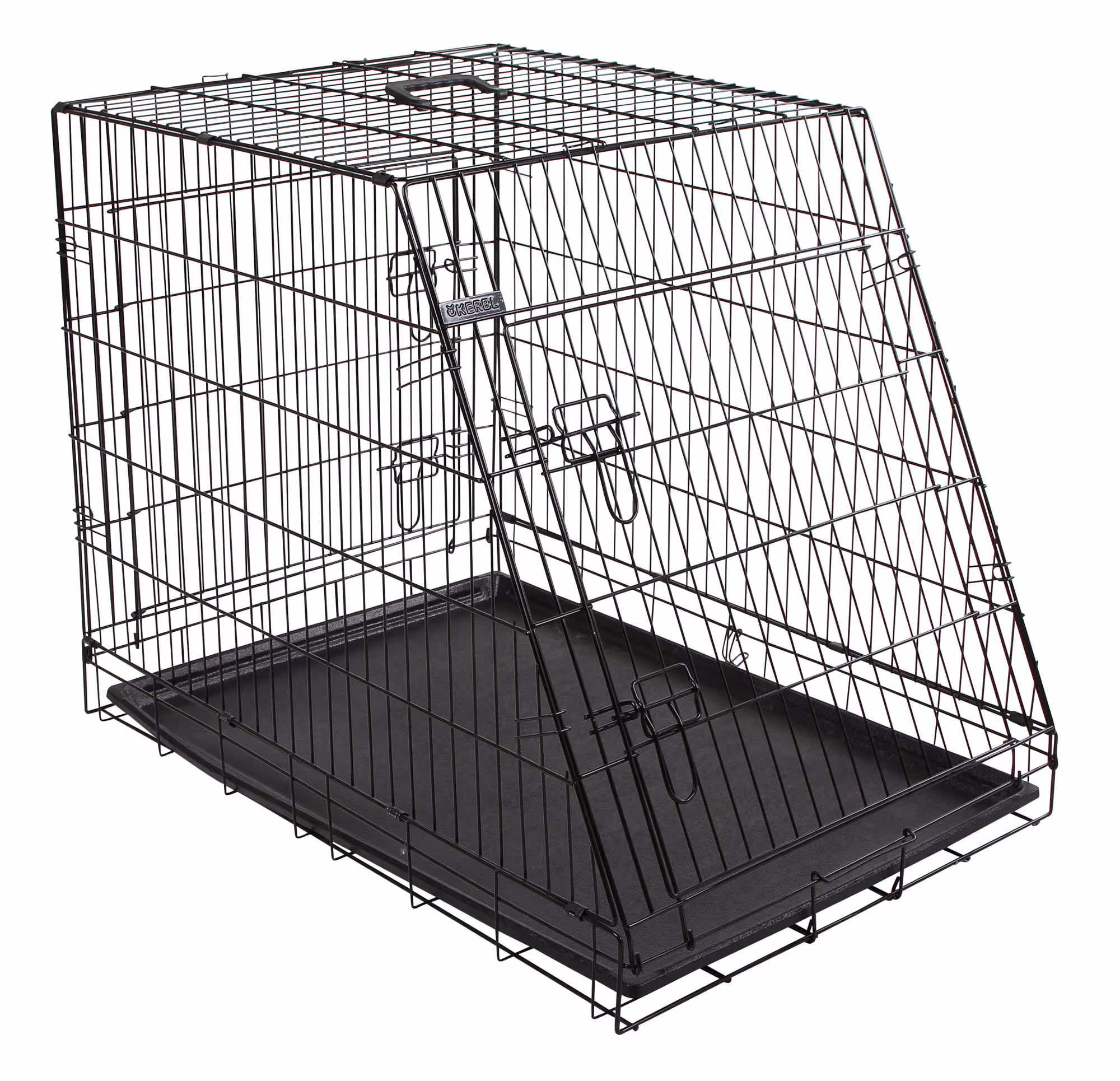 Box de transport noir, 2 portes, 92X63X74cm