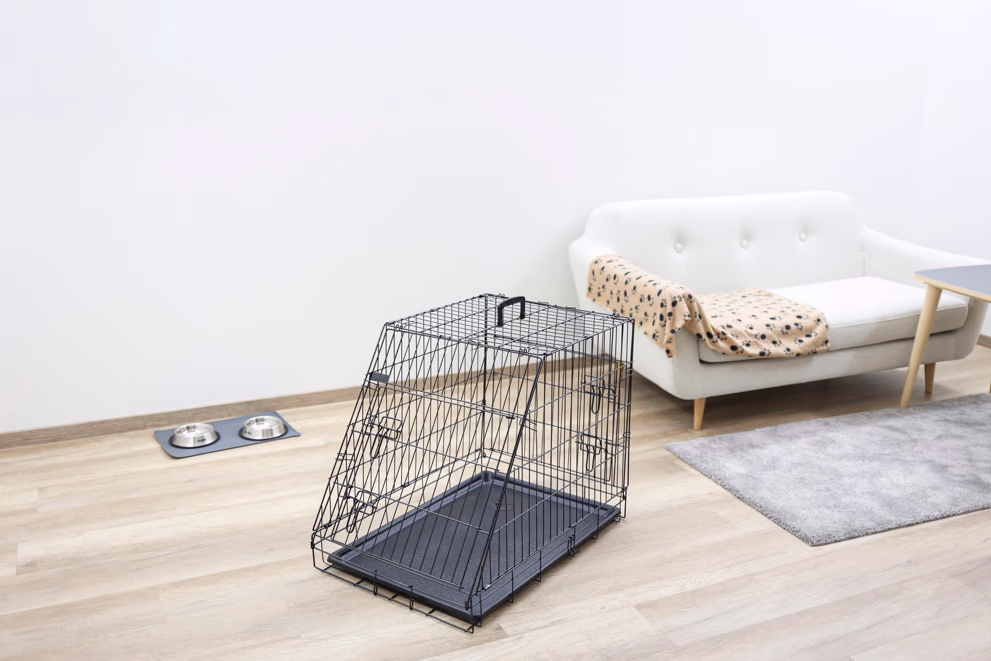 Box de transport noir, 2 portes, 92X63X74cm
