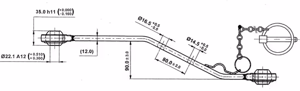 Bras de relevage Cat.1 L500 mm