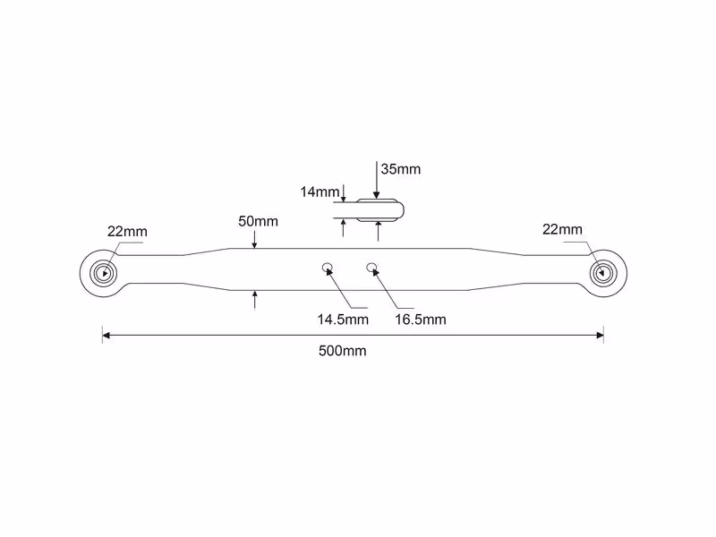 Bras de relevage - Rotule Ø 22mm - Rotule Ø 22mm - Gauche/Droit