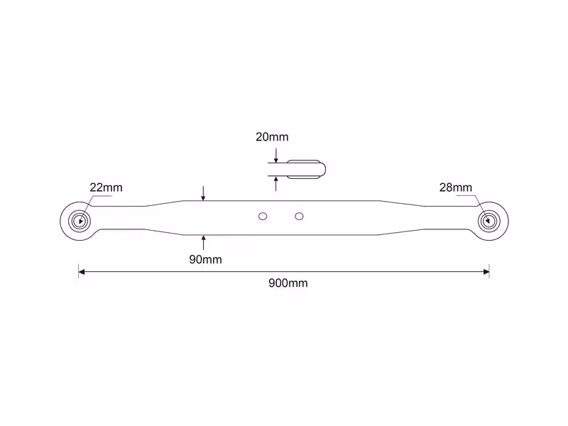 Bras de relevage - Rotule Ø 22mm - Rotule Ø 28mm - Gauche/Droit - adaptable sur tracteurs Fiat - ref 4981567