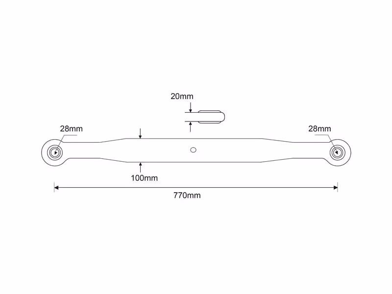 Bras de relevage - Rotule Ø 25.5mm - Rotule Ø 28mm - Gauche/Droit - adaptable sur tracteurs Fiat, Ford, New Holland - ref 44906249