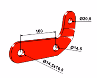 Bride de fixation Kongskilde Delta Flex Gauche 7204027025 Adaptable