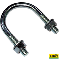 Bride de fixation M10 1 - 1 1/2 pouce, galavanisée, avec écrou et rondelle