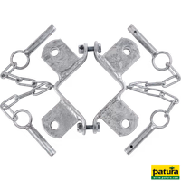 Bride double 90, 4 directions en angle