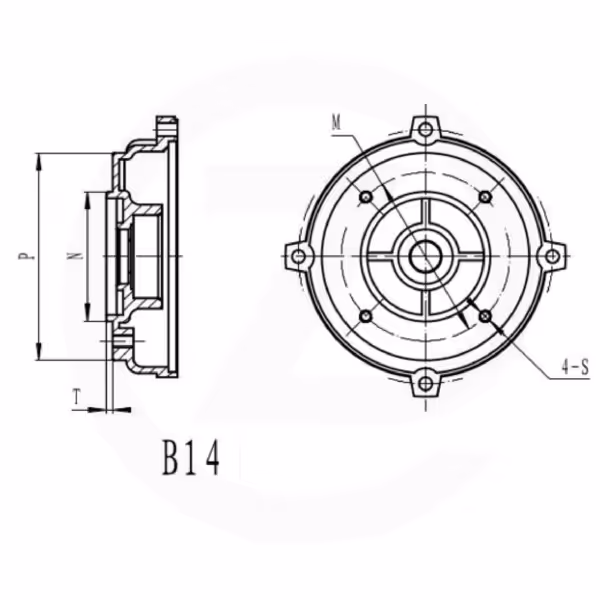 Bride moteur 100-B14