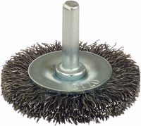 Brosse circulaire d.50mm sur tige 6x30 fil 0.30 acier ondule