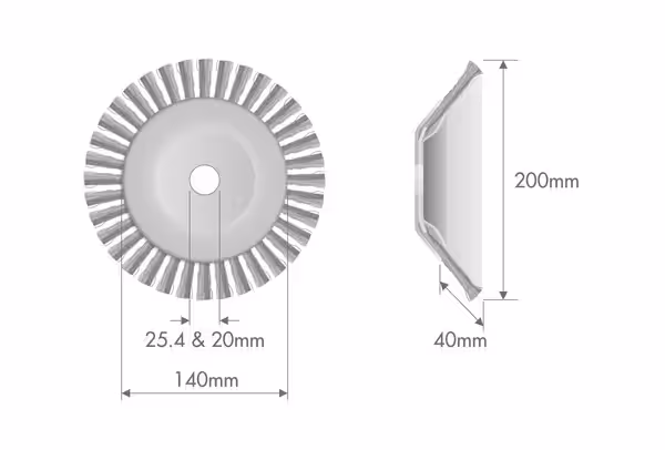 Brosse de désherbage 200x20/25.4 mm