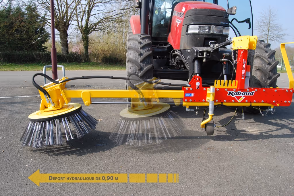 Brosse de désherbage Rabaud mécanique Herbionet-T PH avec inclinaison hydraulique et brosse 500 mm acier méplat Origine