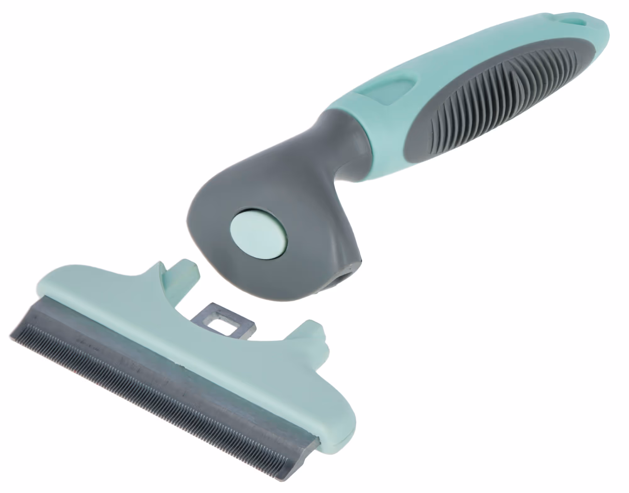 Brosse pelage turquoise/gris, 15x10cm