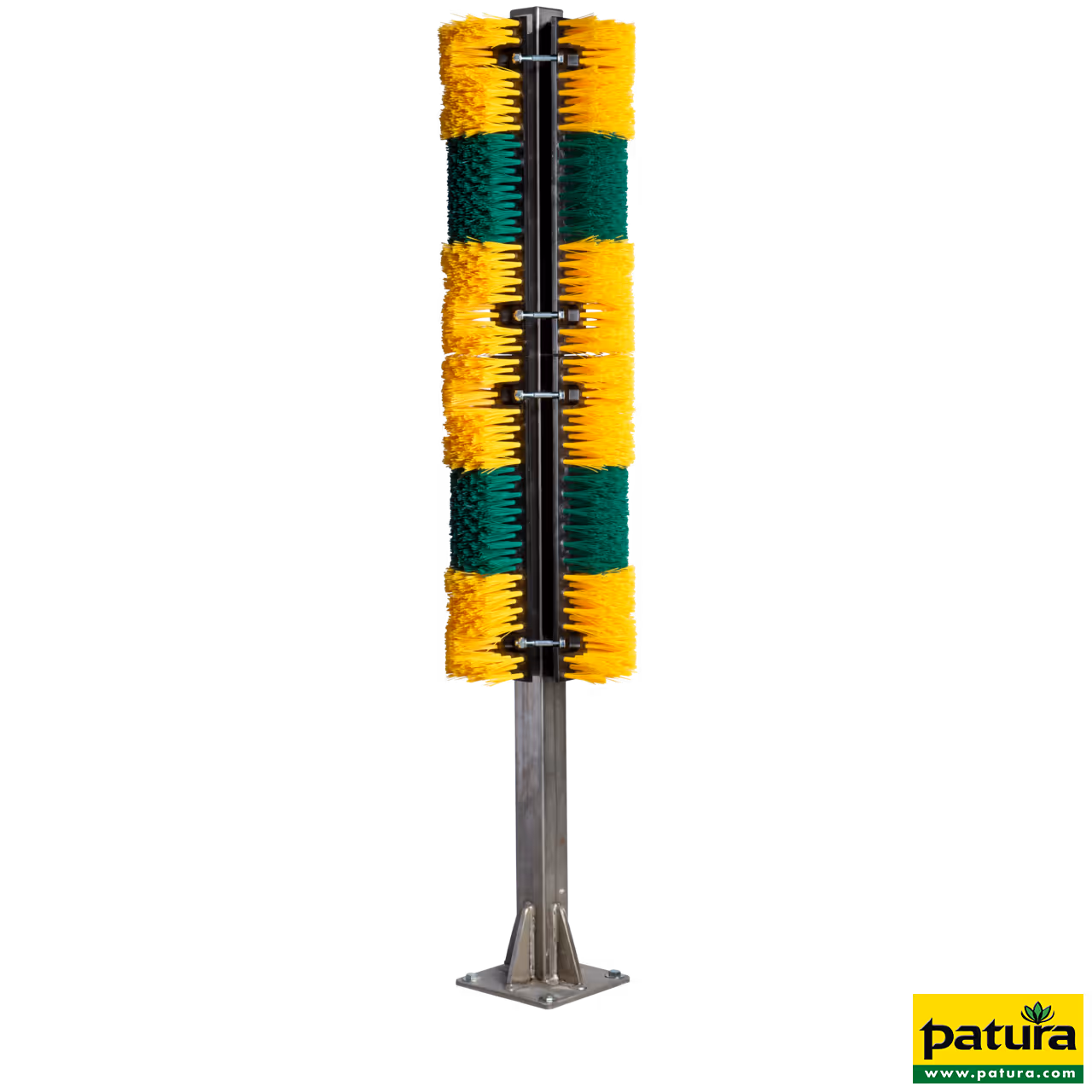 Brosse sur pilotis avec platine en inox 100 x 30 cm, hauteur 1,50