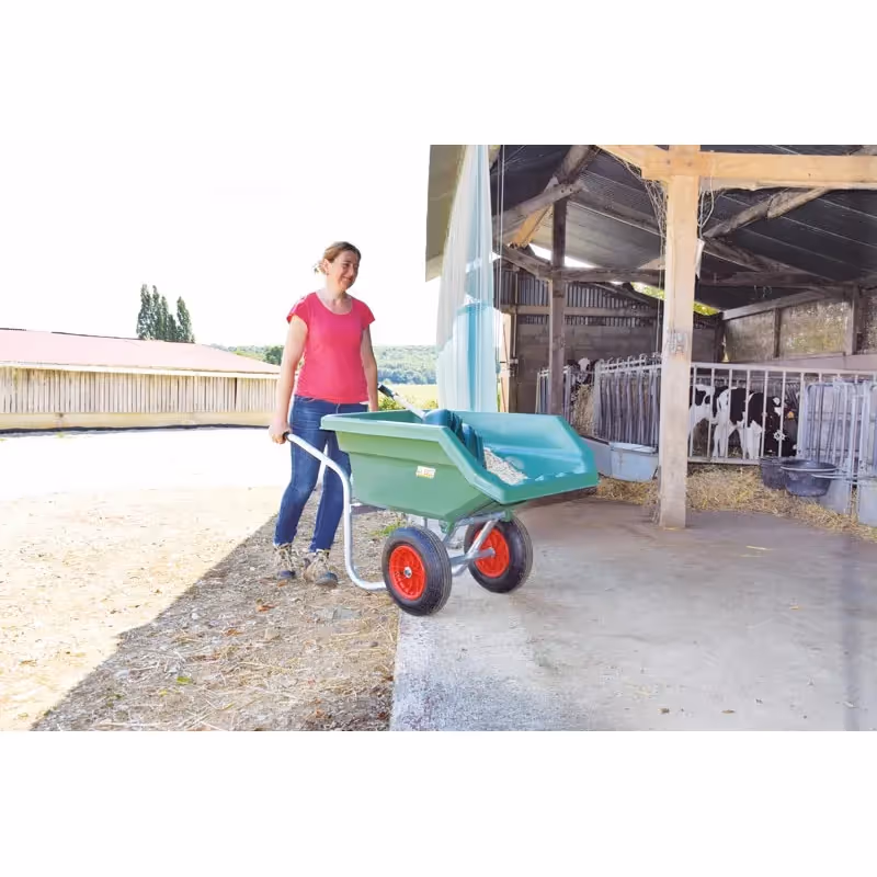 Brouette basculante 200L Verte La Gée