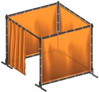 Cabine de protection OPTICAB 240.O (Orange CE) - 4 écrans 2,4, x 1,80 m