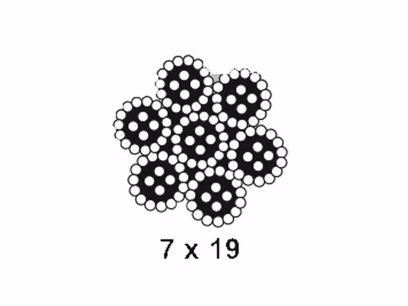 Câble acier - Acier, Ø5mm x 50M