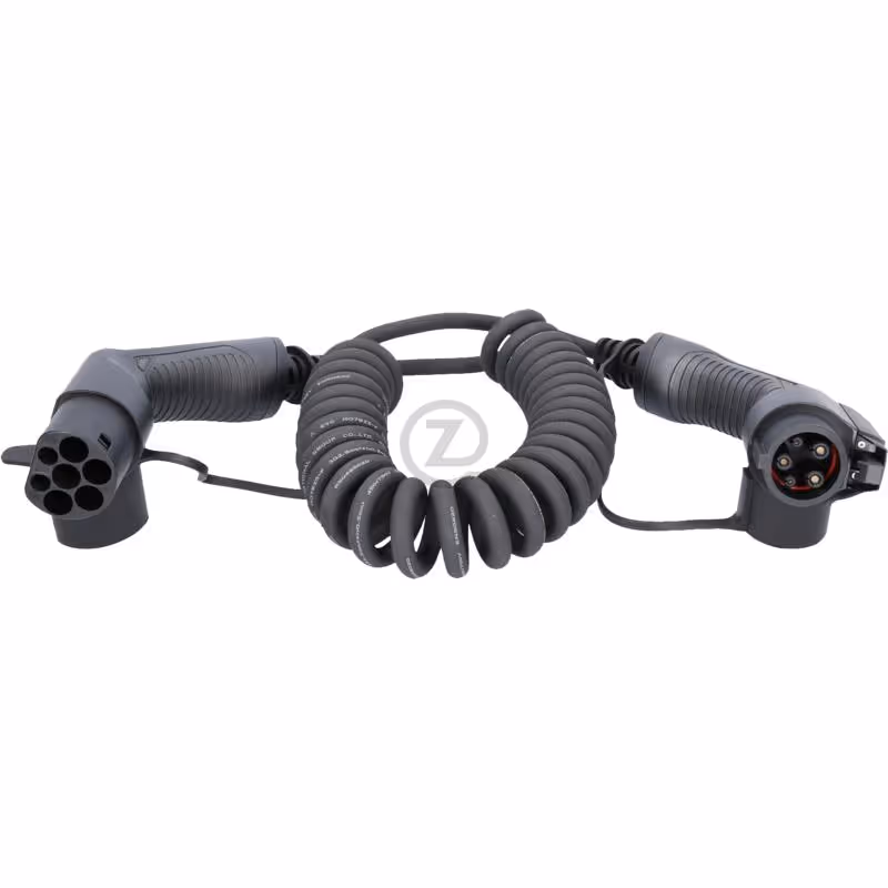 câble de charge en spirale efuturo, type, 5 m, 1 phase, jusqu'à 3,7 kW, 16 A, 230 V, mode 3
