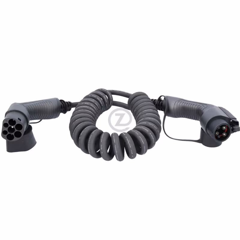 câble de charge en spirale efuturo, type, 5 m, 1 phase, jusqu'à 7,4 kW, 32 A, 230 V, mode 3