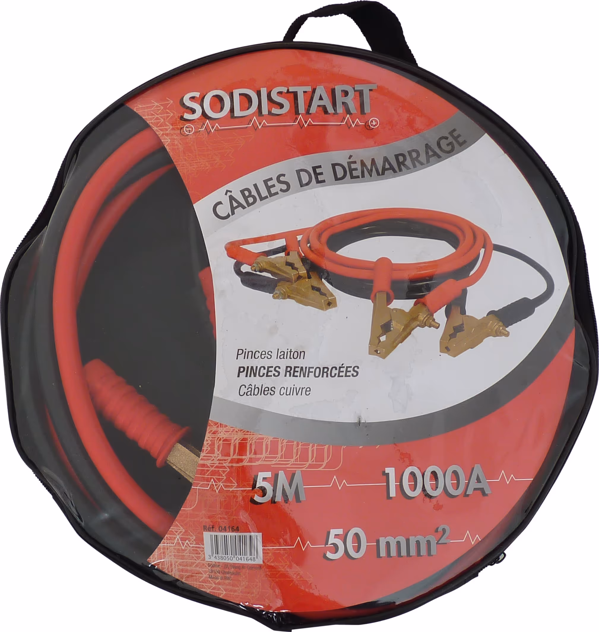 Cable de demarrage cuivre 50mm2 5m pince bronze 1200a - professionnel