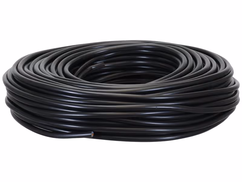 Câble électrique, noir. 50m, 2 fils, 1.5mm²