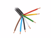 Câble électrique, noir. 50m, 7 fils, 1mm²