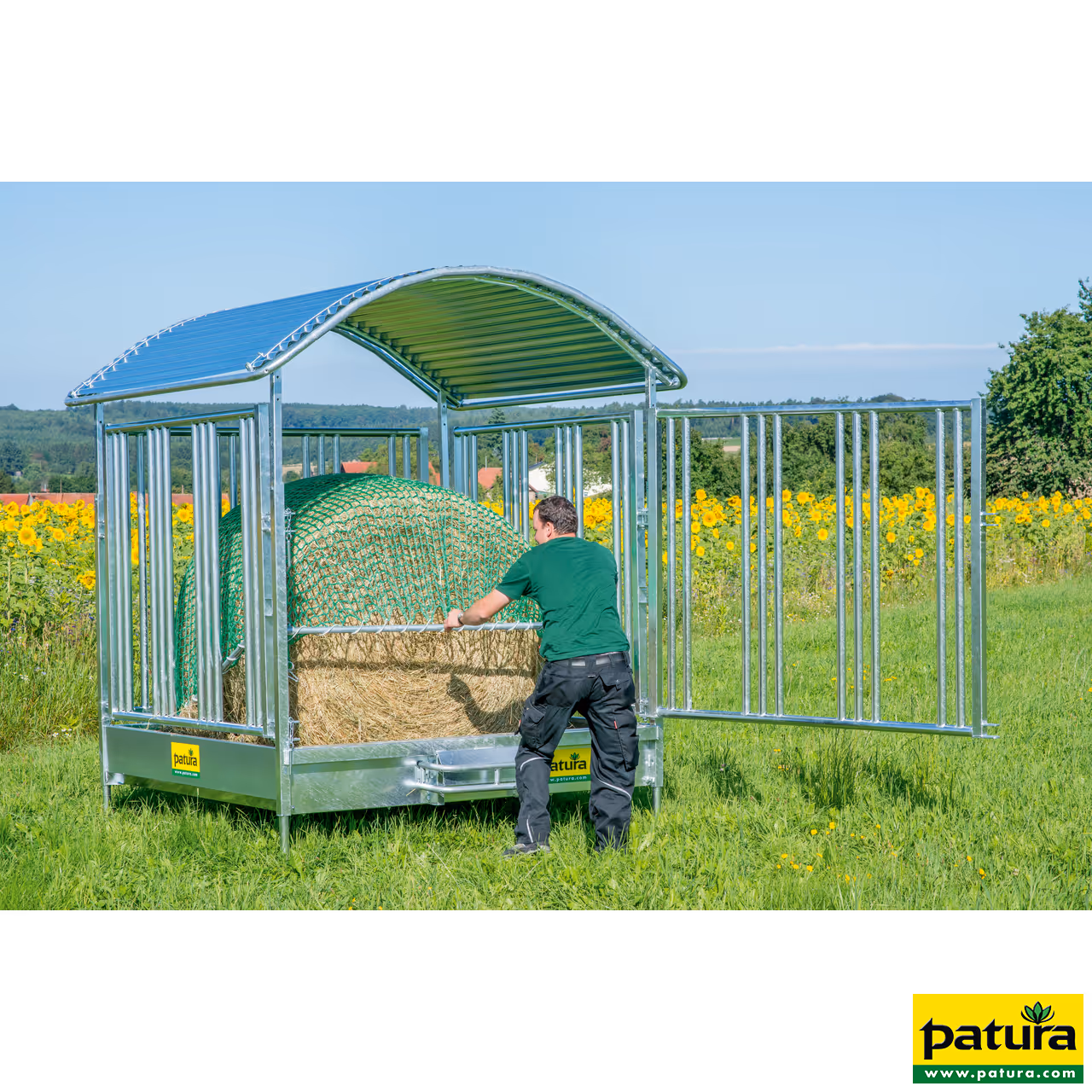 cadre pour filet à alimentation lente pour râteliers  grandes balles