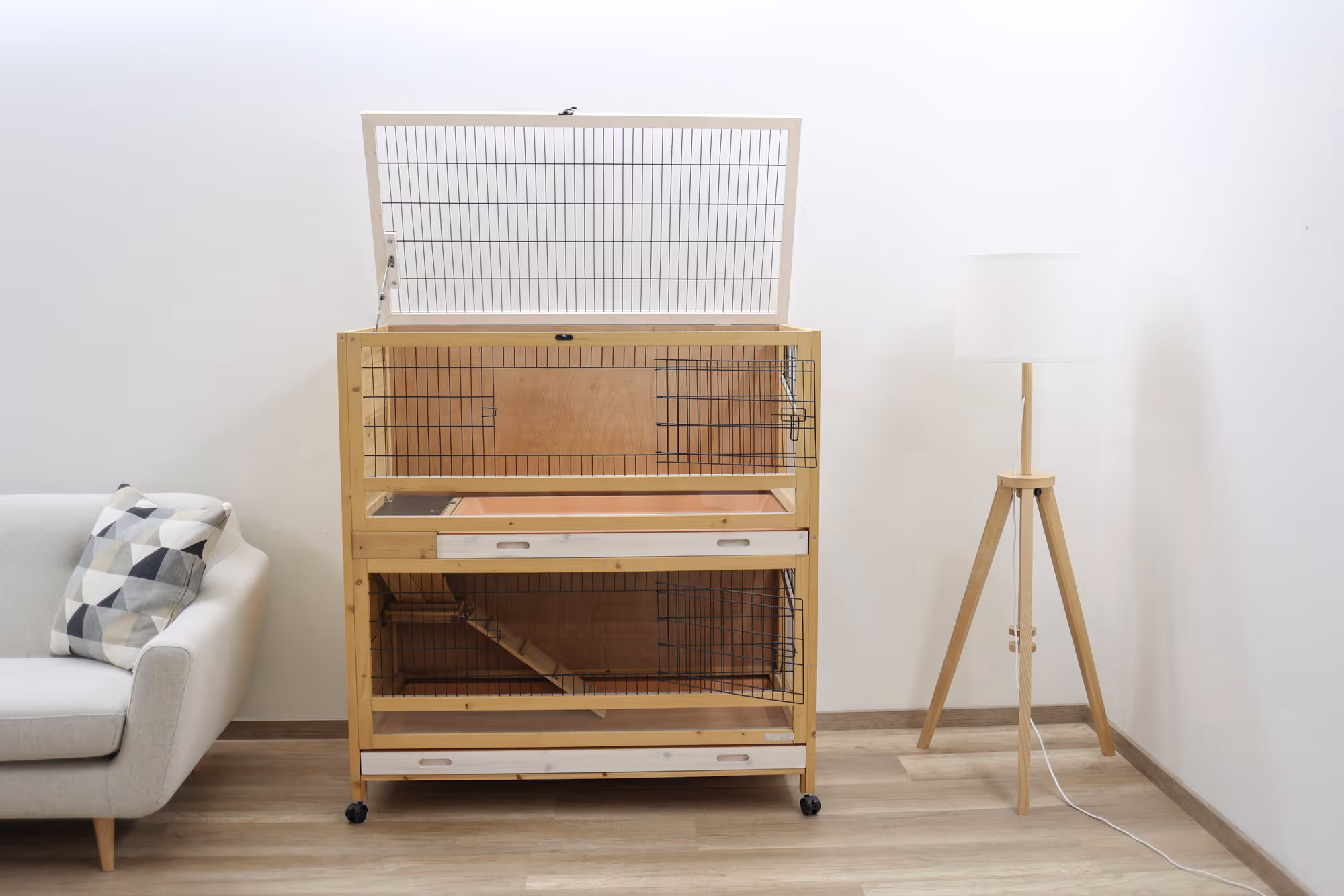 Cage Indoor Deluxe 2 niveaux 115x60x118 cm