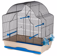 Cage pour oiseaux Daisy beige/bleu, 56X36,5X62cm