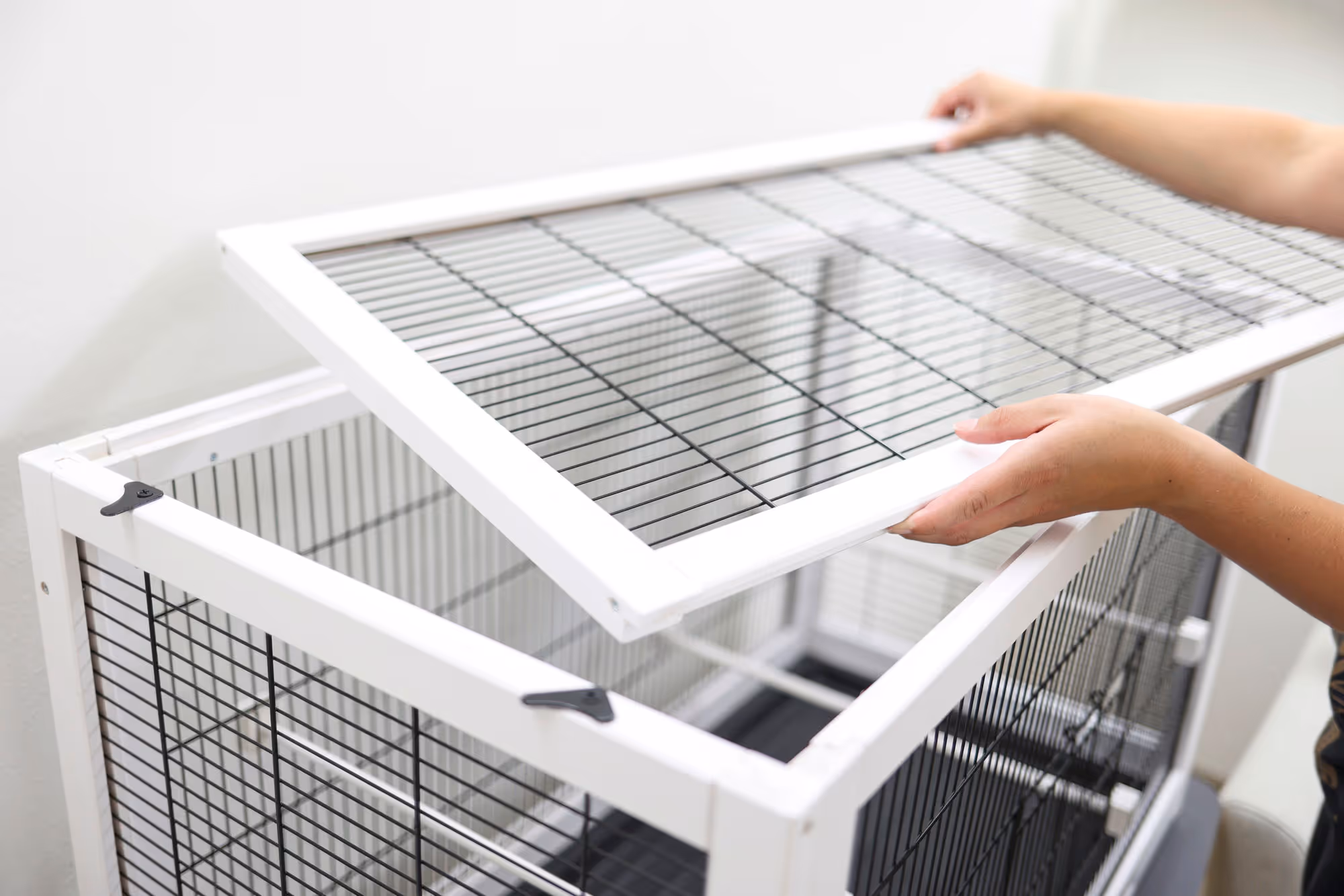 Cage pour oiseaux Fips bois blanc, 100X50X60cm