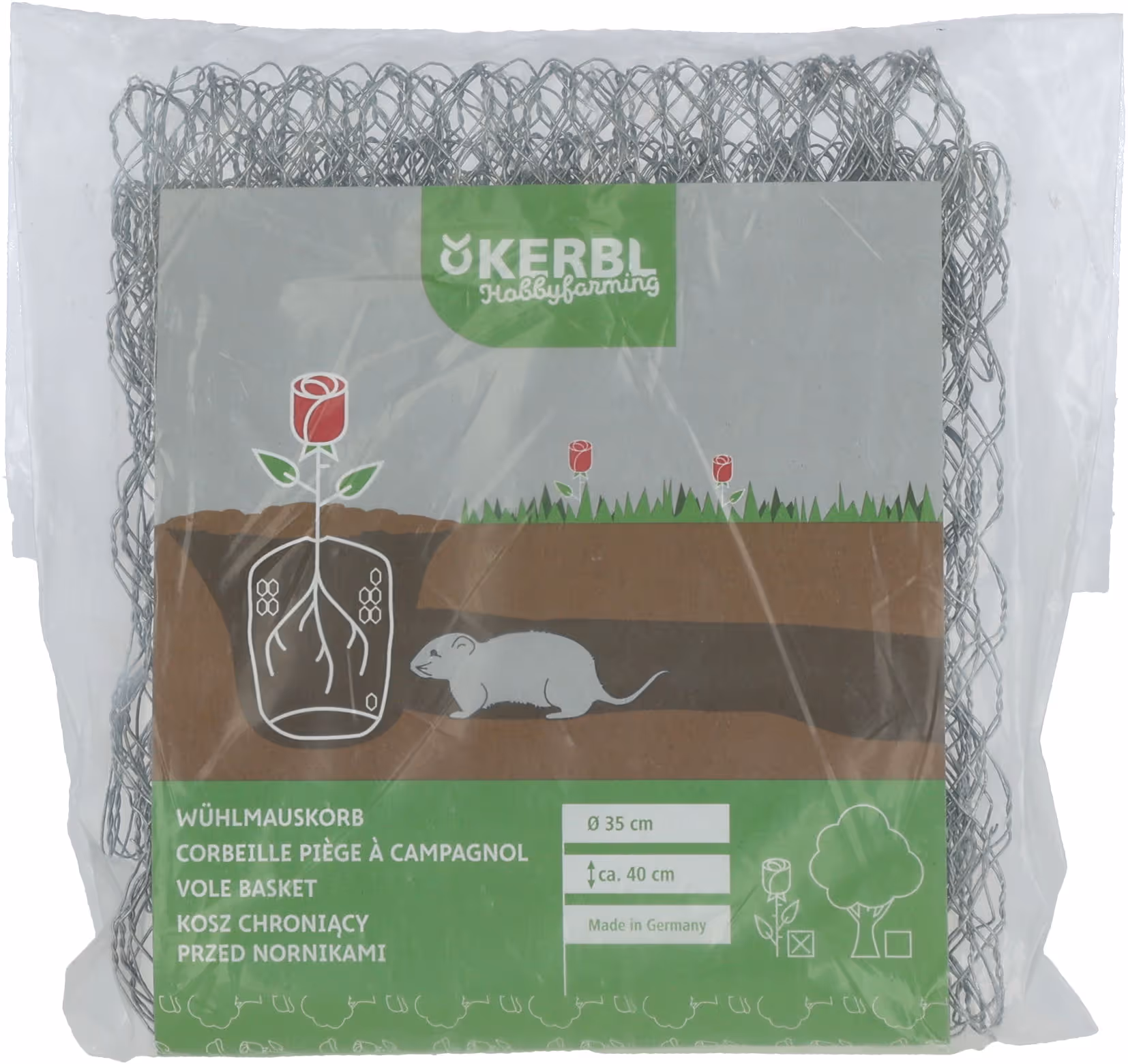 Cage protection anti-campagnol 40cm, Ø35cm
