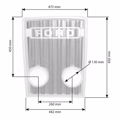 Calandre avec trous pour phares integrés Ford New Holland 83905164 adaptable