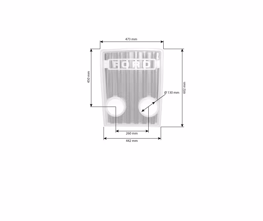 Calandre avec trous pour phares integrés Ford New Holland 83905164 adaptable