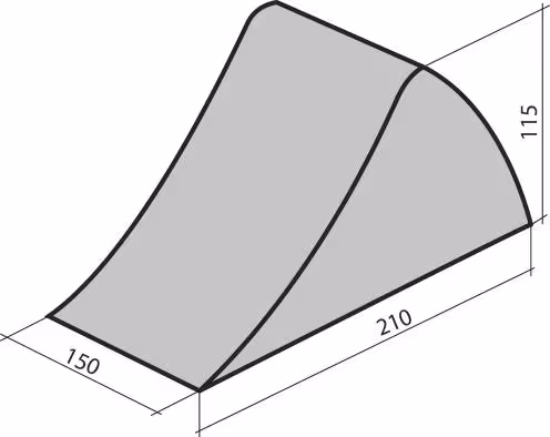 CALE DE ROUE EN CAOUTCHOUC 210X150X115MM POUR VL - A L'UNITE