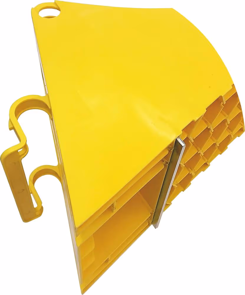 CALE DE ROUE JAUNE AVEC INSERT EN FER POUR PL