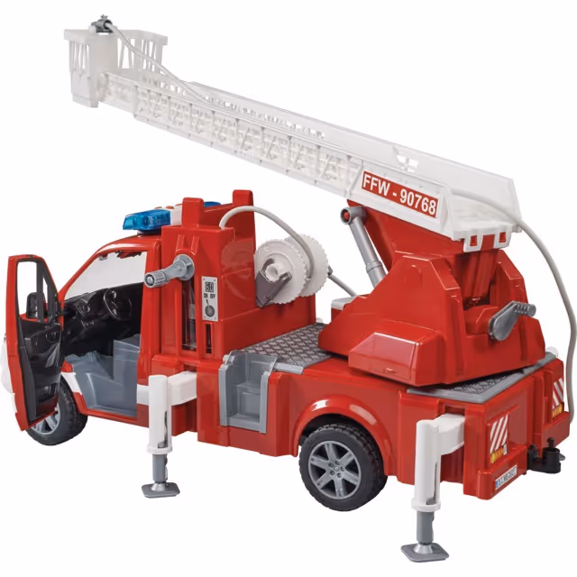 CAMION DE POMPIER MERCEDESBENZ AVEC ECHELLE ET FONCTION ARROSAGE AU 1/16EME