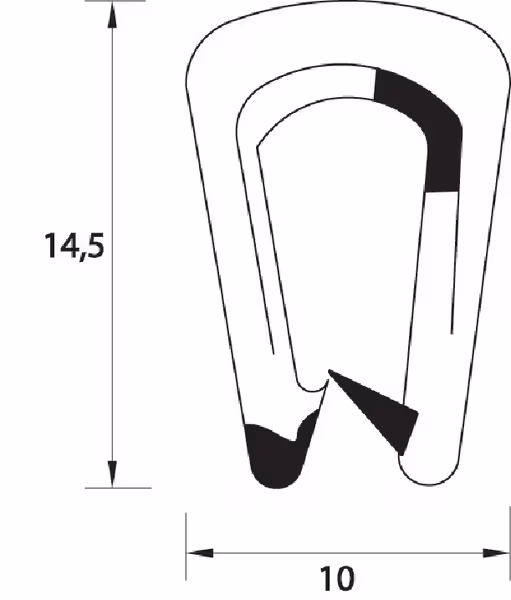 Caoutchouc de protection d'arête 3/4/5 mm au mètre