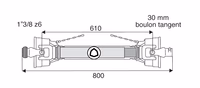 Cardan complète 27x74,6 Z6 - Alésage 30mm clav.8 Lg 800 mm adaptable