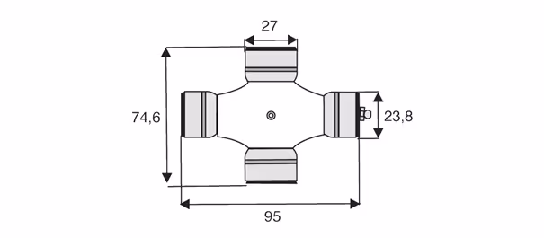 Cardan grand angle 1"3/8 z6 CT 1"3/8 z6 CM Lg1900 adaptable